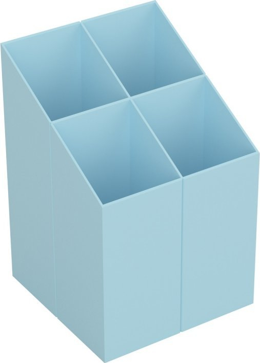 Mbajtëse tavoline për stilolapsa ICO, 4 ndarje, pastel blu