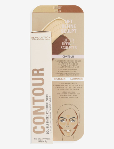 Konturë & shkëlqyes për faqe Makeup Revolution Stick, Light, 4.3g