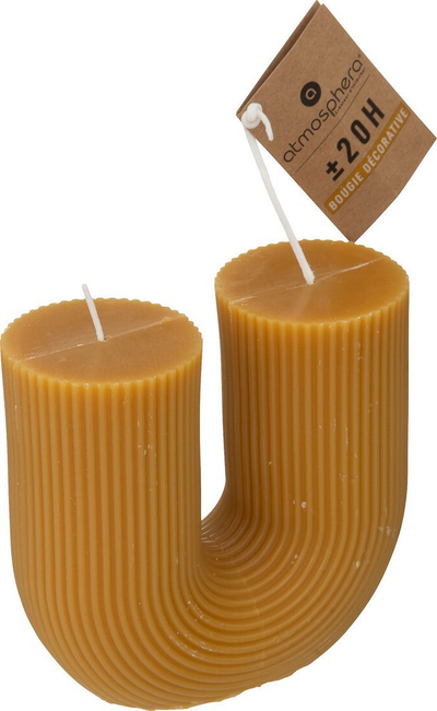 Qiri dekorativ Atmosphera Ribbed Demi U-Shaped, formë U, i kremtë