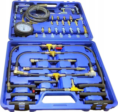 Tester presioni karburanti Rockforce RF-946G1, për injeksion benzine, deri në 10 bar, me adaptera, në valixhe transporti