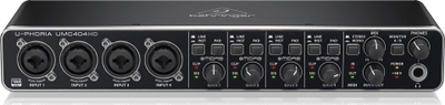 Interfejs audio USB Behringer U-PHORIA UMC404HD, 4 hyrje 4 dalje, 24 bit 192 kHz, i zi