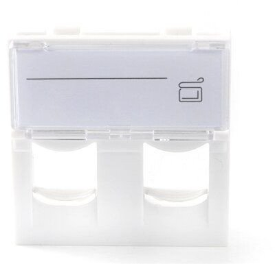 Modul prizë rrjeti Lanview EURO OUTLET 45x45, 2 porta, i bardhë