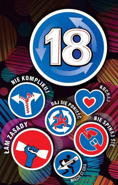 Kartë urimi AbCard Birthday 18 US07, ditëlindje 18 vjeç, me zarf, shumëngjyrëshe