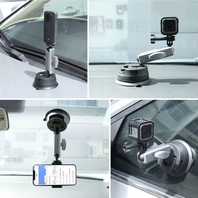 Mbajtës me kupë thithëse Puluz PU863 për GoPro Hero, për xham, i zi