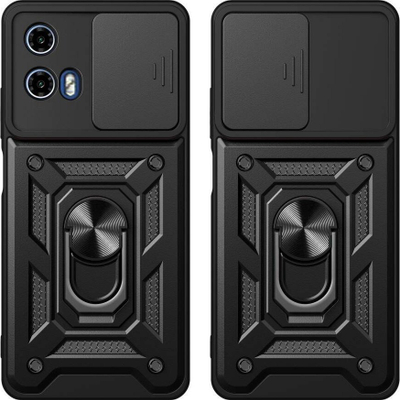 Kllëf telefoni Tech-Protect Camshield Pro për Motorola Moto G24, G24 Power, G04, me unazë 360°, i zi