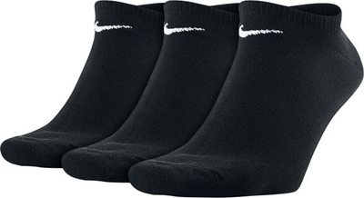 Çorape të shkurtra Nike Footies, set 3 palë, pambuk, të zeza