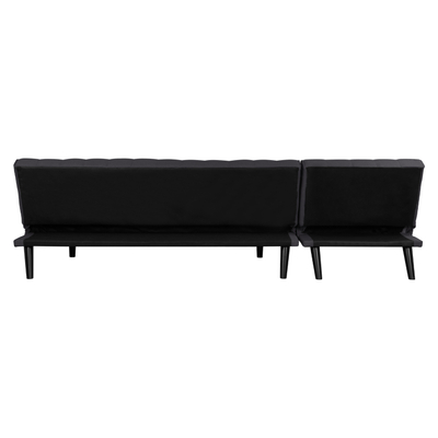 Divan këndor Zelda HM3154.01, 254x163x74 cm, shndërrohet në krevat, gri
