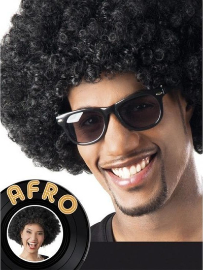 Parukë afro Black, uniseks, e zezë