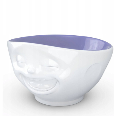 Tas porcelani FiftyEight Laughing Inside, 500ml, brendësi lavandë, i bardhë