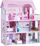 Shtëpi druri për kukulla Ecotoys ZA4130, me mobilie, ndriçim LED, rozë