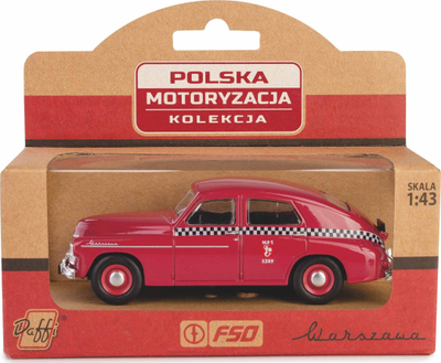 Maket veture PRL Warszawa M-20 Taxi Daffi, model koleksionues, ngjyrë taksie