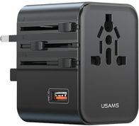 Karikues udhëtimi Usams CC309, 25W, 2x USB C 4 në 1 US AU EU UK, i zi