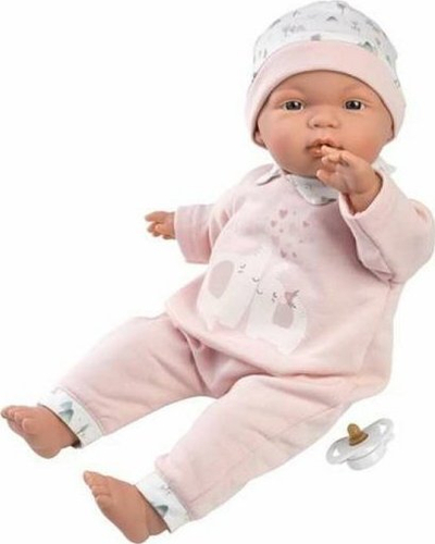 Kukull bebe Llorens Joelle 13848, 38 cm, trup i butë, rozë