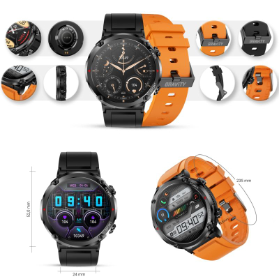 Ora inteligjente Gravity GT21-2, ekran 1.6", IP67, portokalli