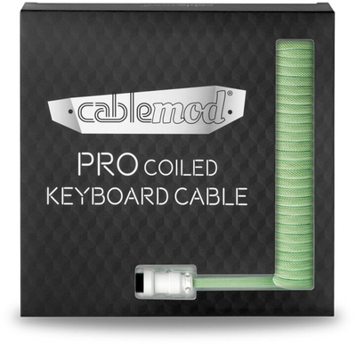 Kabllo spirale CableMod Pro, USB-C/USB-A, 1.5m, jeshile e çelët