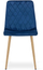 Set karrigesh Oskar Turin, kadife blu, këmbë dru lisi, 4 copë