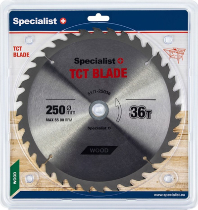 Disk sharrë Specialist Wood 51/1-25036, 250mm, 36 dhëmbë, metalik