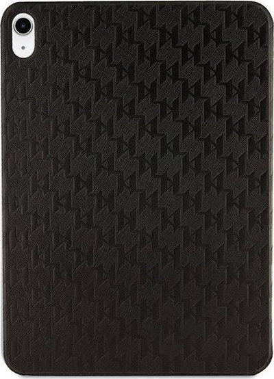 Këllëf tableti Karl Lagerfeld Folio Magnet Allover Saffiano, për iPad 10.9\" 2022, me monogram Choupette, i zi