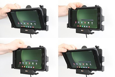 Активен држач Brodit за Samsung Galaxy Tab Active 3 и 5, USB Type C, фиксно монтирање 12/24V, црна