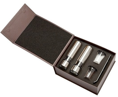 Set mulli elektrik për kripë edhe piper Peugeot Elis Sense U'Select, 8\", çelik inoks, argjendtë