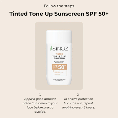 Krem kundër diellit Sinoz Tinted Tone Up Fluid SPF 50+, 50ml