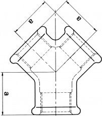 Tee e filetuar Foundry Zawiercie Y, 3/4", e galvanizume
