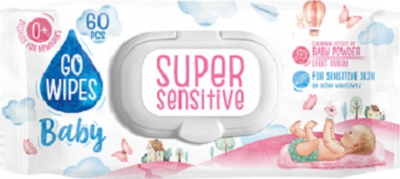 Peceta të lagura për beba GoWipes Super Sensitive, me qumësht orizi, 60 copë