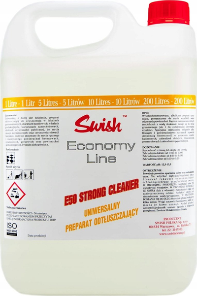 Solucion pastrimi Swish E50 Strong, për heqjen e yndyrës, bidon 5L