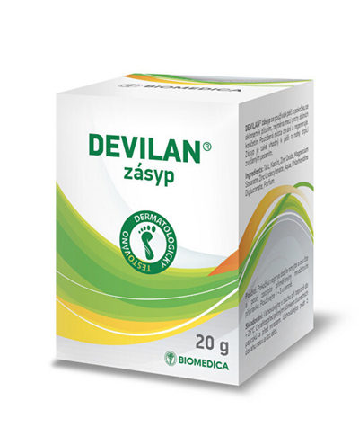 Pluhur për kujdes të këmbëve Biomedica Devilan®, 20 g