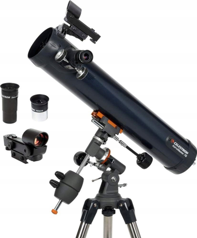 Teleskop Celestron AstroMaster 76EQ, reflektor, montim ekuatorial, i zi