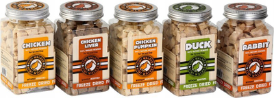 Shpërblime për qen Freeze Dried, mish pule edhe viçi, pa aditivë