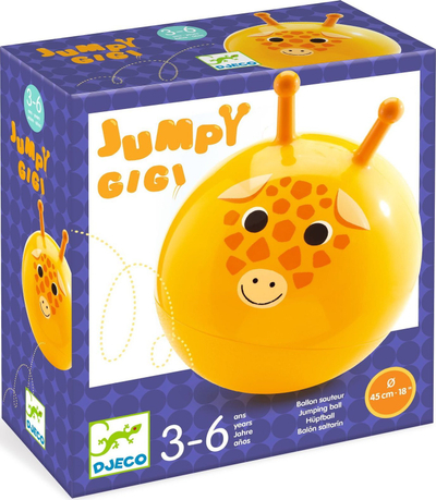 Top kërcyes Giraffe Bouncing Ball Gigi, për kalamaj 3 6 vjeç, me doreza, shumëngjyrësh