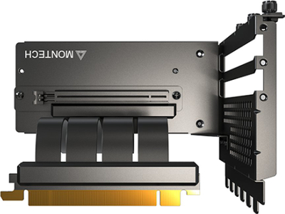 Mbajtës vertikal GPU Montech PCIe 4.0, kabllo riser x16, i zi