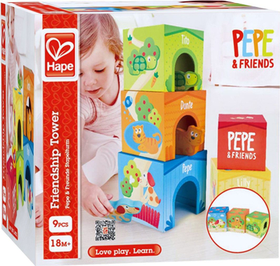 Lodër Hape Friendship Tower, 9 elemente, shumëngjyrëshe