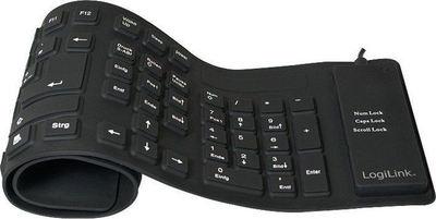 Tastierë LogiLink Flexible, me kabllo, DE, e zezë