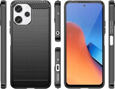 Mbështjellës telefoni Tech-Protect TPUCarbon për Xiaomi Redmi 12, TPU, efekt karboni, i zi