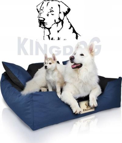 Shtrat për qen e mace KingDog, 145x115 cm, jastëk i trashë, i zi