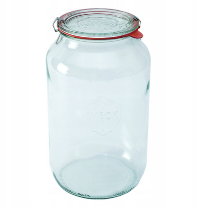 Set kavanoza qelqi Weck WE-776-100PUZ, 3000 ml, me kapak dhe kapëse, transparent