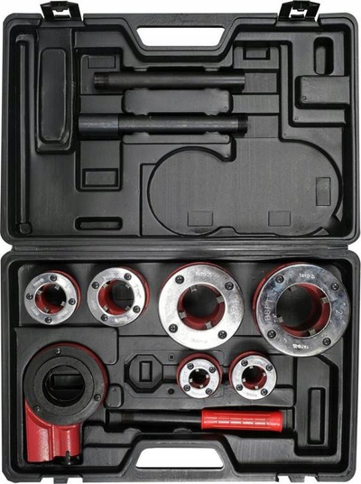 Set trapano me dorë YATO YT-29003, 6 koka 1/2"-2", në kuti plastike, i kuq