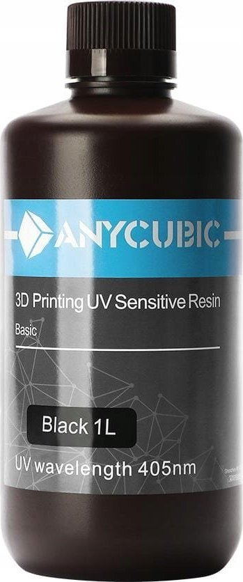 Rezinë UV 3D Anycubic Standard Basic, 1L 1kg, 405nm, e zezë