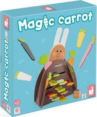 Lodër druri edukative Janod Magic Carrot, lojë koordinimi, +3 vjeç, shumëngjyrëshe