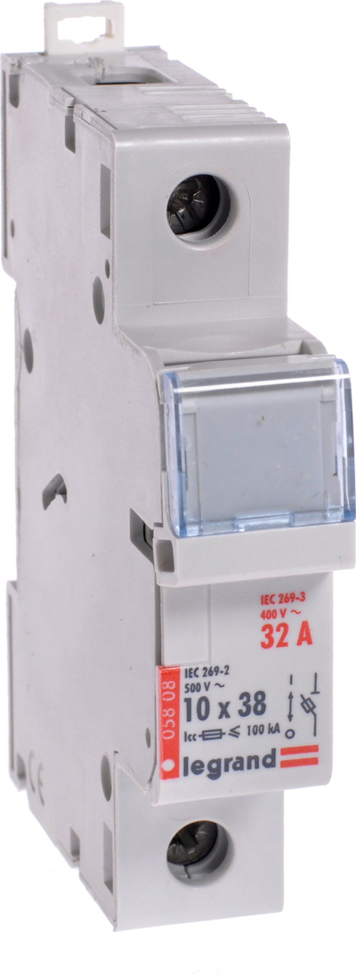 Bazë siguresash Legrand RB308 005808, 1P, 10x38mm, e bardhë