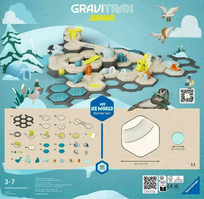 Set ndërtimi Ravensburger GraviTrax Junior Starter Set Ice Construction, për kalamaj 3+, me temë akulli