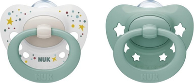 Qetsus për bebe NUK Signature, silikon pa BPA, 0-6 mujsh, set 2 copë, jeshile