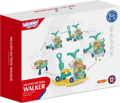 Eciatore multifunksional Woopie Baby 5 në 1, tavolinë loje, 12m+, blu