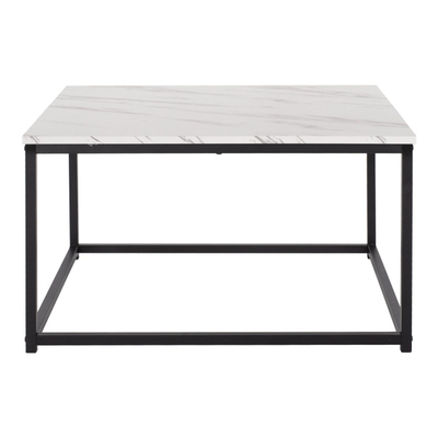 Tavolinë për kafe Braylen 75x75x43cm (HM8942.12), bardhë/ zezë