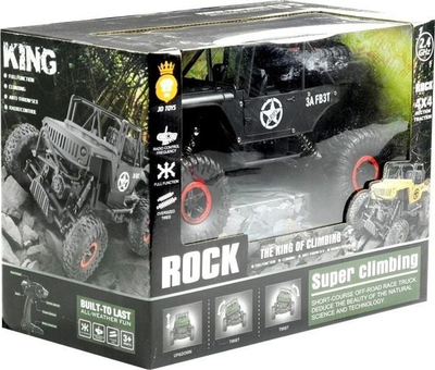 Makinë lodër me telekomandë Lean Toys Jeep R/C, shkallë 1:18, 2.4GHz, e zezë