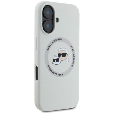 Маска за телефон Karl Lagerfeld KLHMP16SSKCHTCE, течен силикон, MagSafe, за iPhone 16 6.1", беж