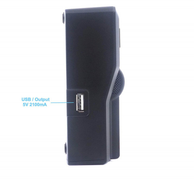 Karikues baterish Baxxtar Pro LCD Dual për Canon LP-E6, USB C, me ekran LCD, ngjyrë e zezë