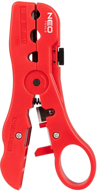 Stripper kabllosh koaksial NEO Tools 01-554, për RG6 RG59, 125mm, i kuq